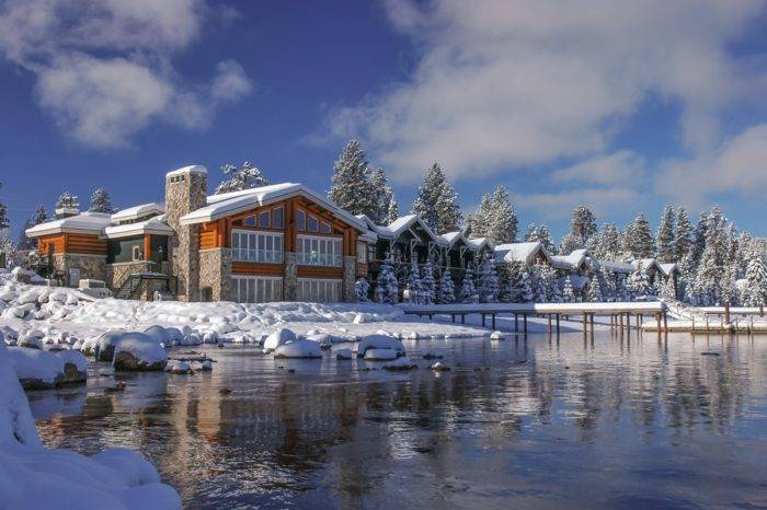 Snow blankets the Shore Lodge in McCall.
