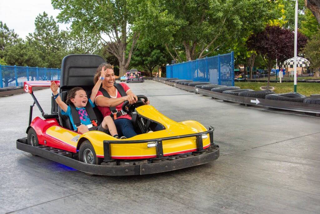 woman on go kart