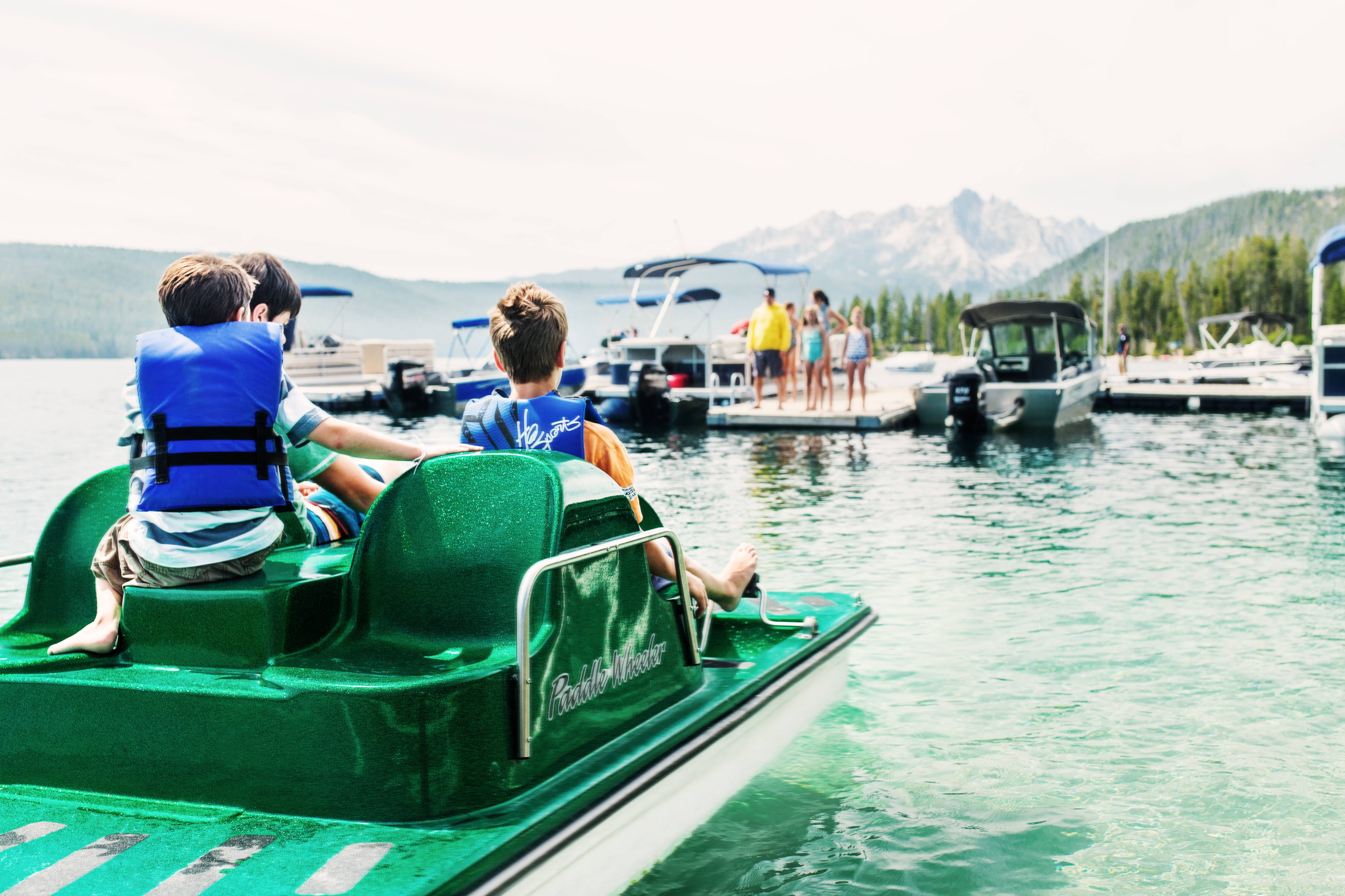 Paddleboat on Redfish Lake.