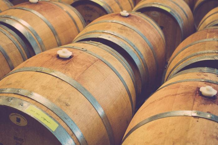Wine barrels at Colter's Creek Winery.