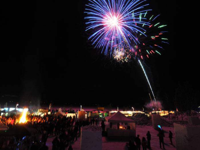 Fireworks over the children’s Torchlight Parade. Photo Credit: McCall Area Chamber.