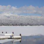 Sparkling snow covers Payette Lake.