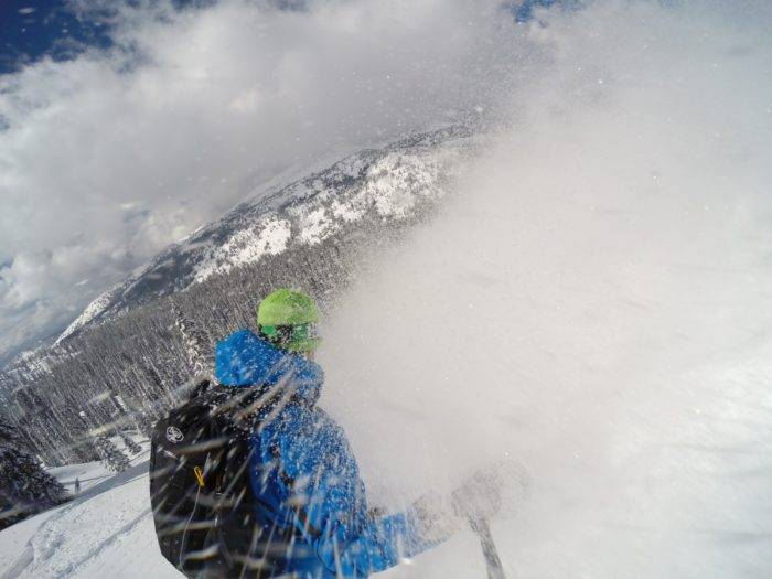 Snowboarder in the Brundage Backcountry