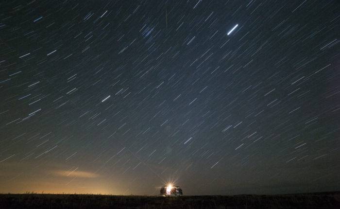 Stars over a van.