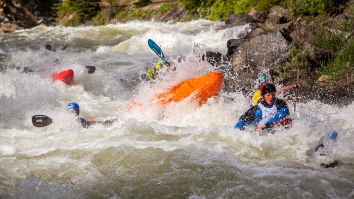 Kayakers on the Payette River.