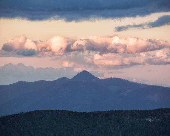 Sunset over the mountains.
