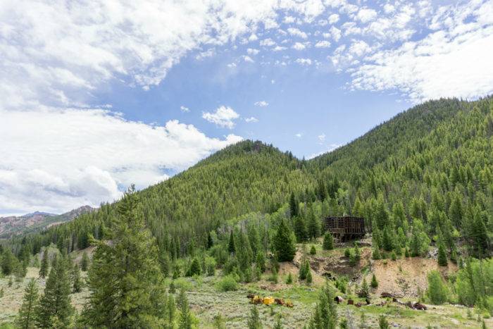historic mining site on the side of a hill