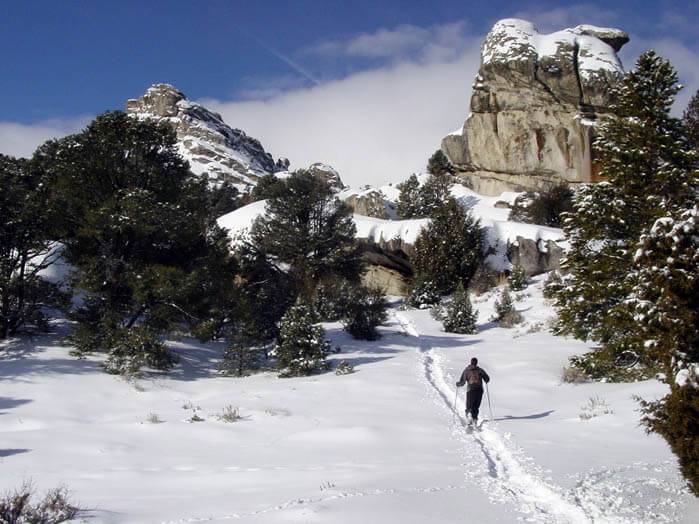 Exploring City of the Rocks in the winter. Photo Credit: Visit South Idaho
