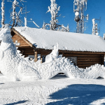 Sparkling snow covers Payette Lake.