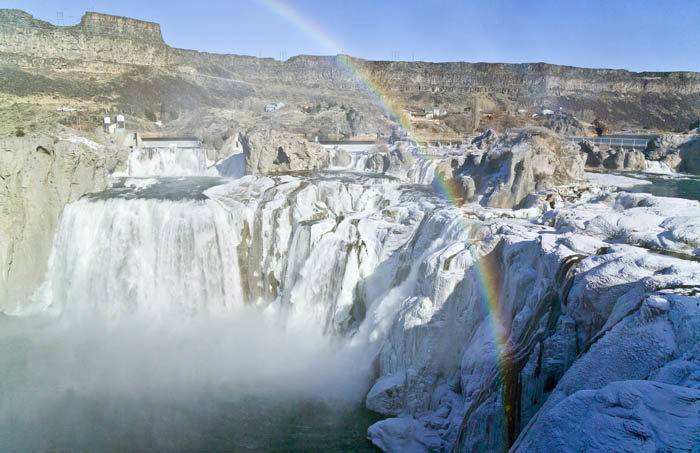 Shoshone Falls in the winter. Photo Credit: Blip Printers