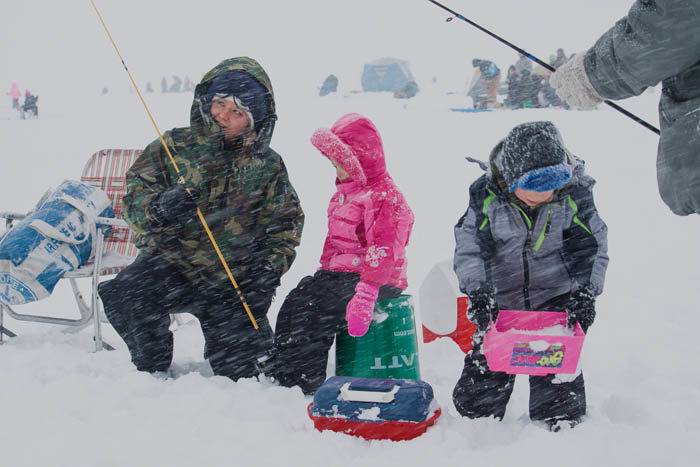 Ice Fishing on Cascade Reservoir. Photo Credit: Idaho Tourism