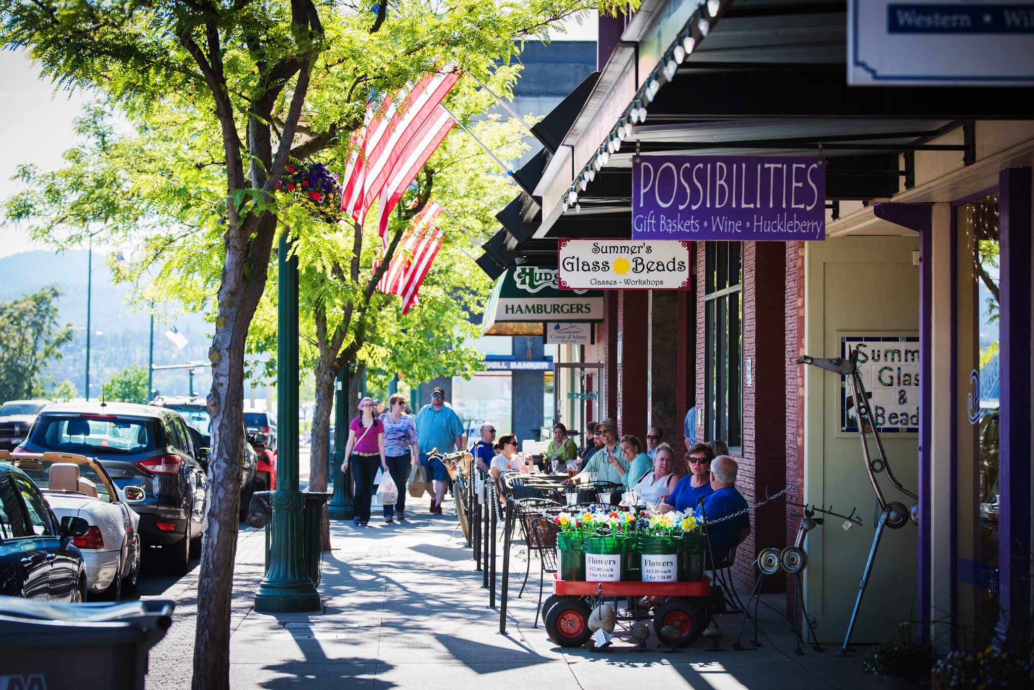 Downtown, Coeur d’Alene. Photo Credit: Idaho Tourism
