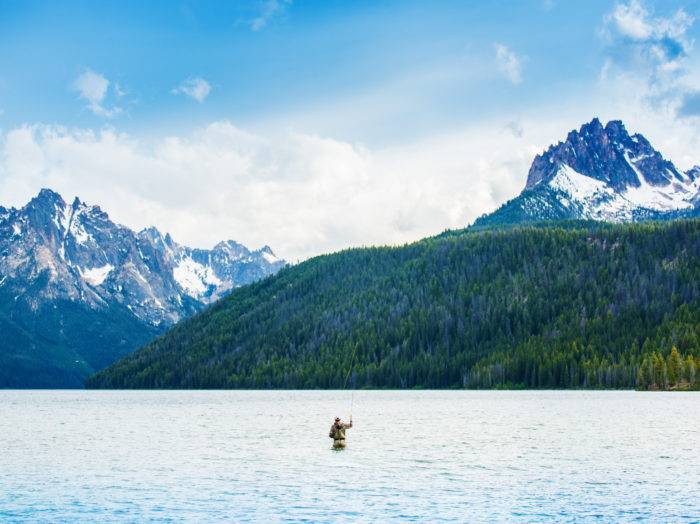 Fly fishing, Redfish Lake, Stanley. Photo Credit: Idaho Tourism