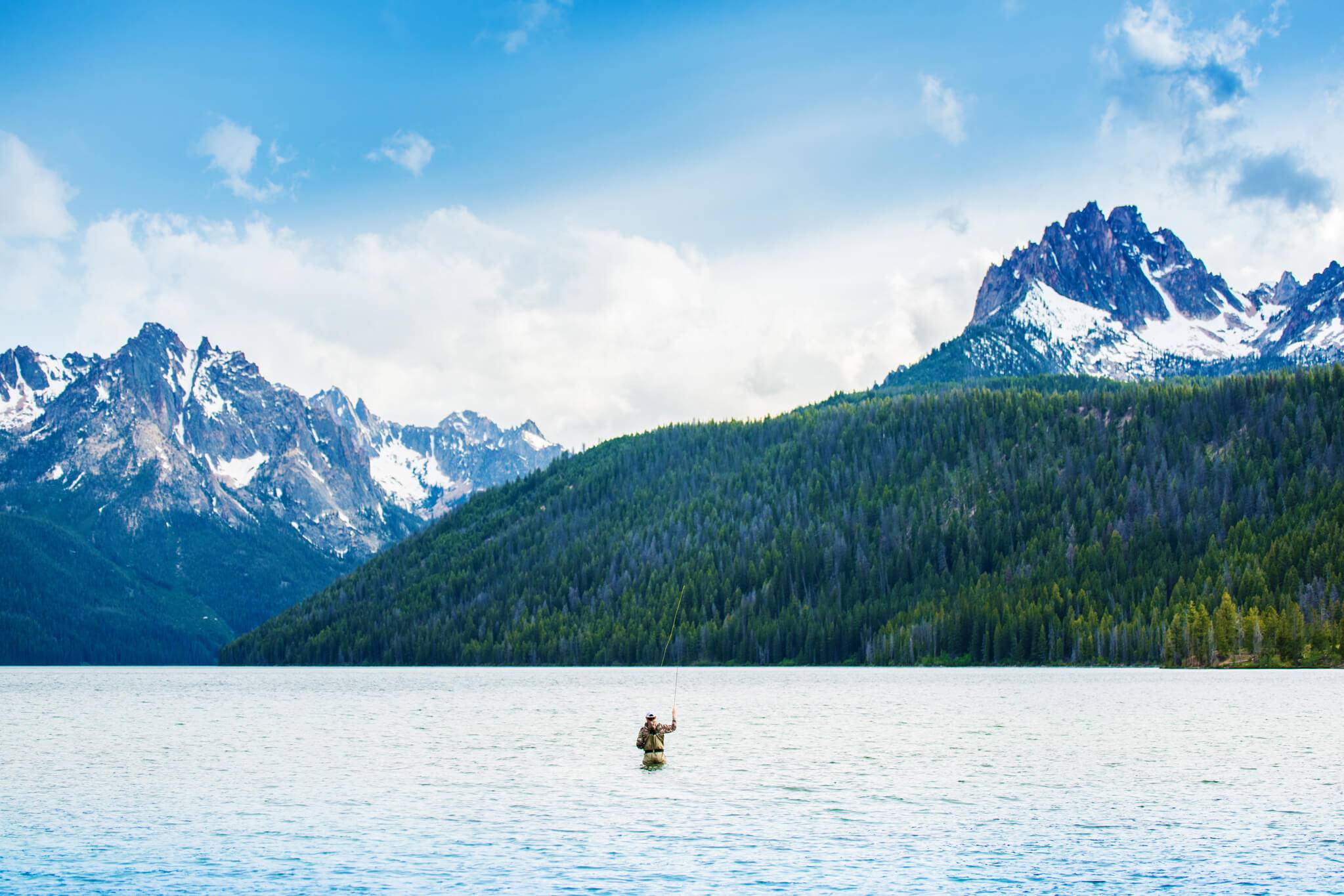 Fly fishing, Redfish Lake, Stanley. Photo Credit: Idaho Tourism