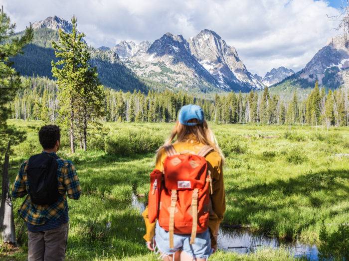Hiking, Fishhook Creek Trail, Near Redfish Lake, Stanley. Photo Credit: Idaho Tourism.