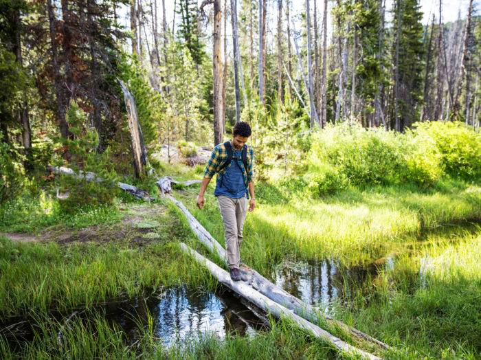 Hiking, Fishhook Creek Trail, Near Redfish Lake, Stanley. Photo Credit: Idaho Tourism
