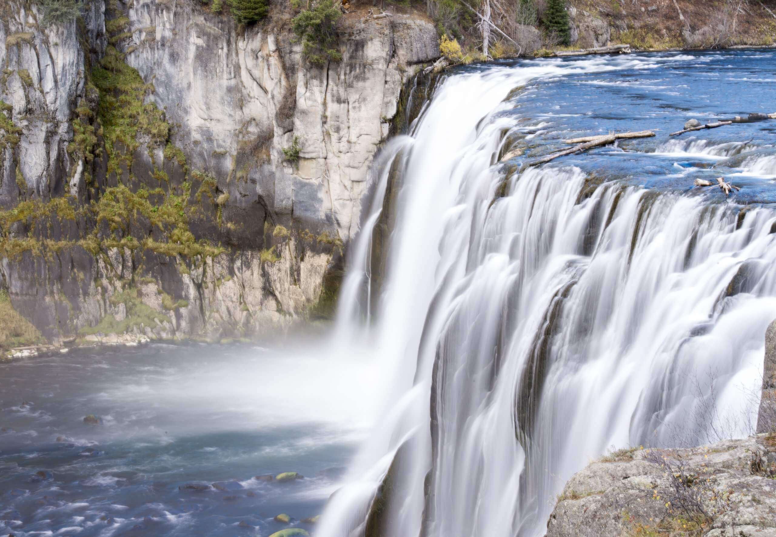 A view of Upper Mesa Falls from the viewing deck.