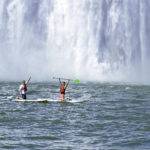 We had a rough time standing on our paddle boards with the waves, but getting a little closer to the falls was worth the effort!