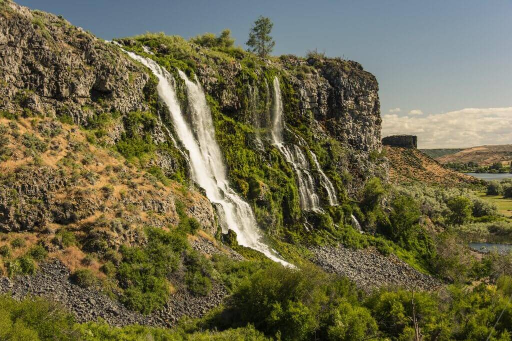 A view of Thousand Springs in the summer.