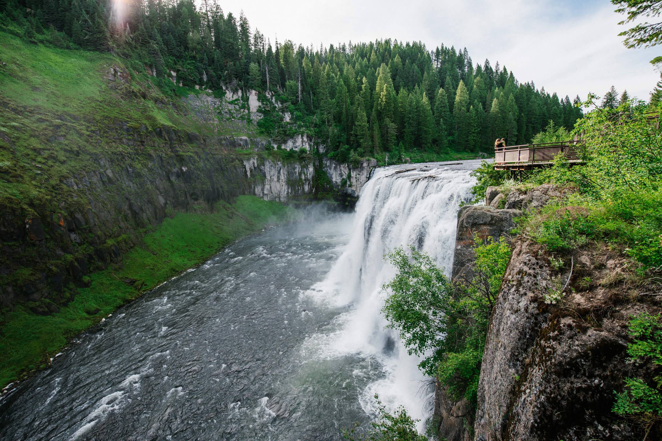 Explore Mesa Falls, a set of waterfalls on the Snake River in Ashton, Idaho. 