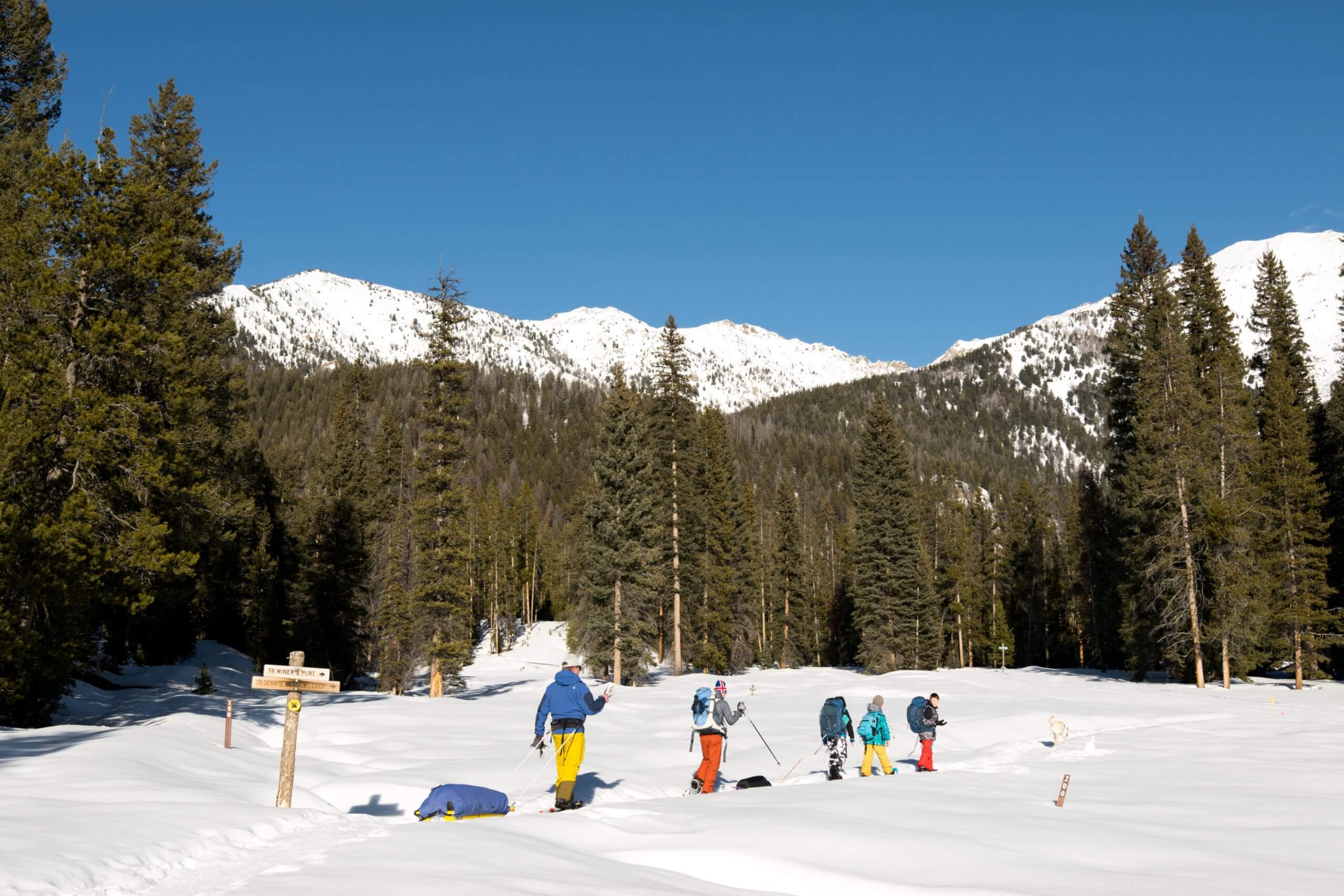 Making our way to Miner’s Yurt. Photo Credit: Christina McEvoy.