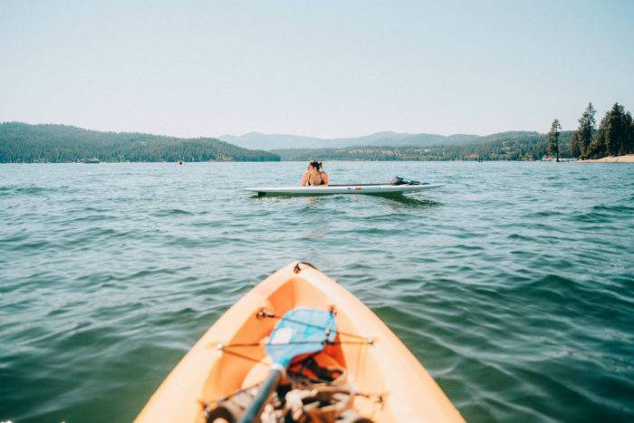 woman on paddleboard