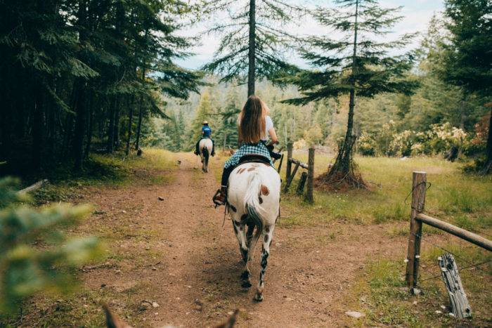 woman riding horse
