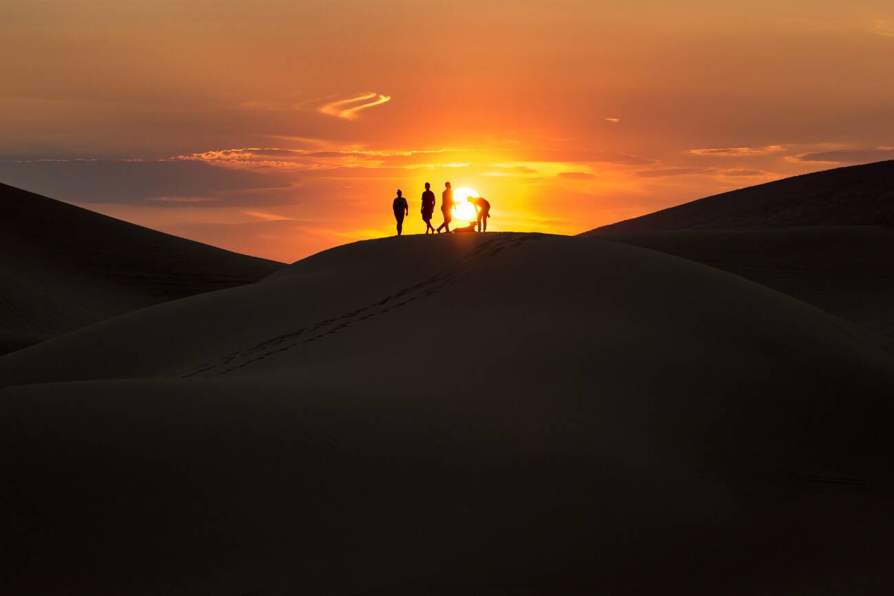 Sunset atop the dunes. Photo Credit: Nick Lake.