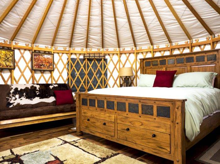 Snuggle up in the Willow Glamping Yurt. Photo Credit: Local Freshies.