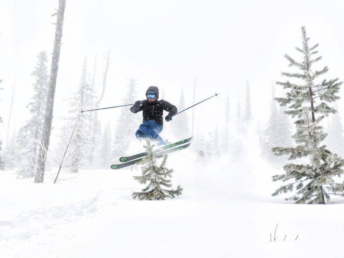 Plenty of deep powder made for a veritable playground in the backcountry behind Schweitzer. Photo Credit: Nick Lake.