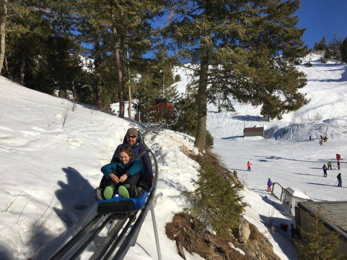 mountain roller coaster in snow
