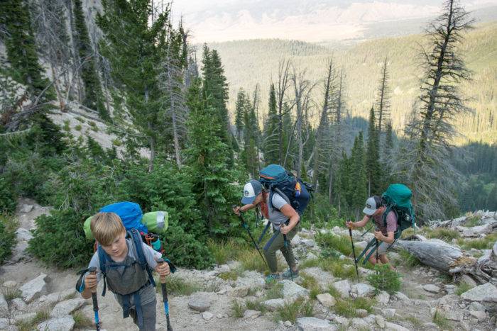 hiking a mountain trail