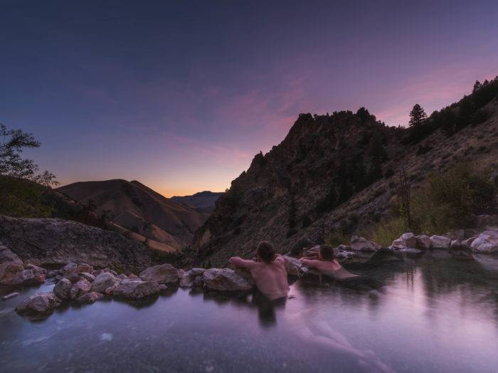 Evening views from Goldbug Hot Springs. Photo Credit: Rolling Van Creative.