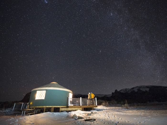 Dark skies at Castle Rocks State Park yurt. Photo Credit: Idaho Tourism.