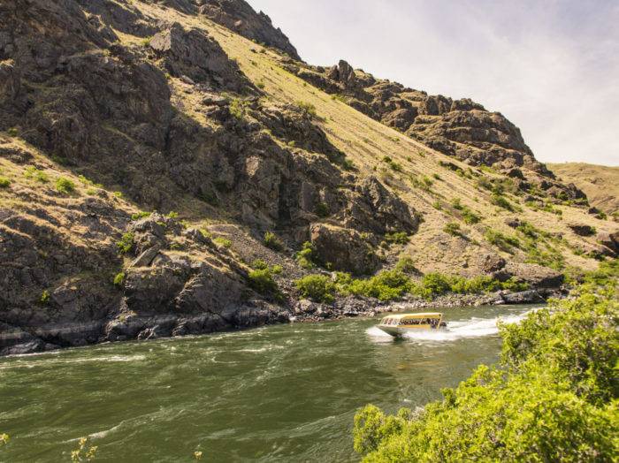 Jet boating, Hells Canyon, near Sheep Creek Ranch. Photo Credit: Idaho Tourism.