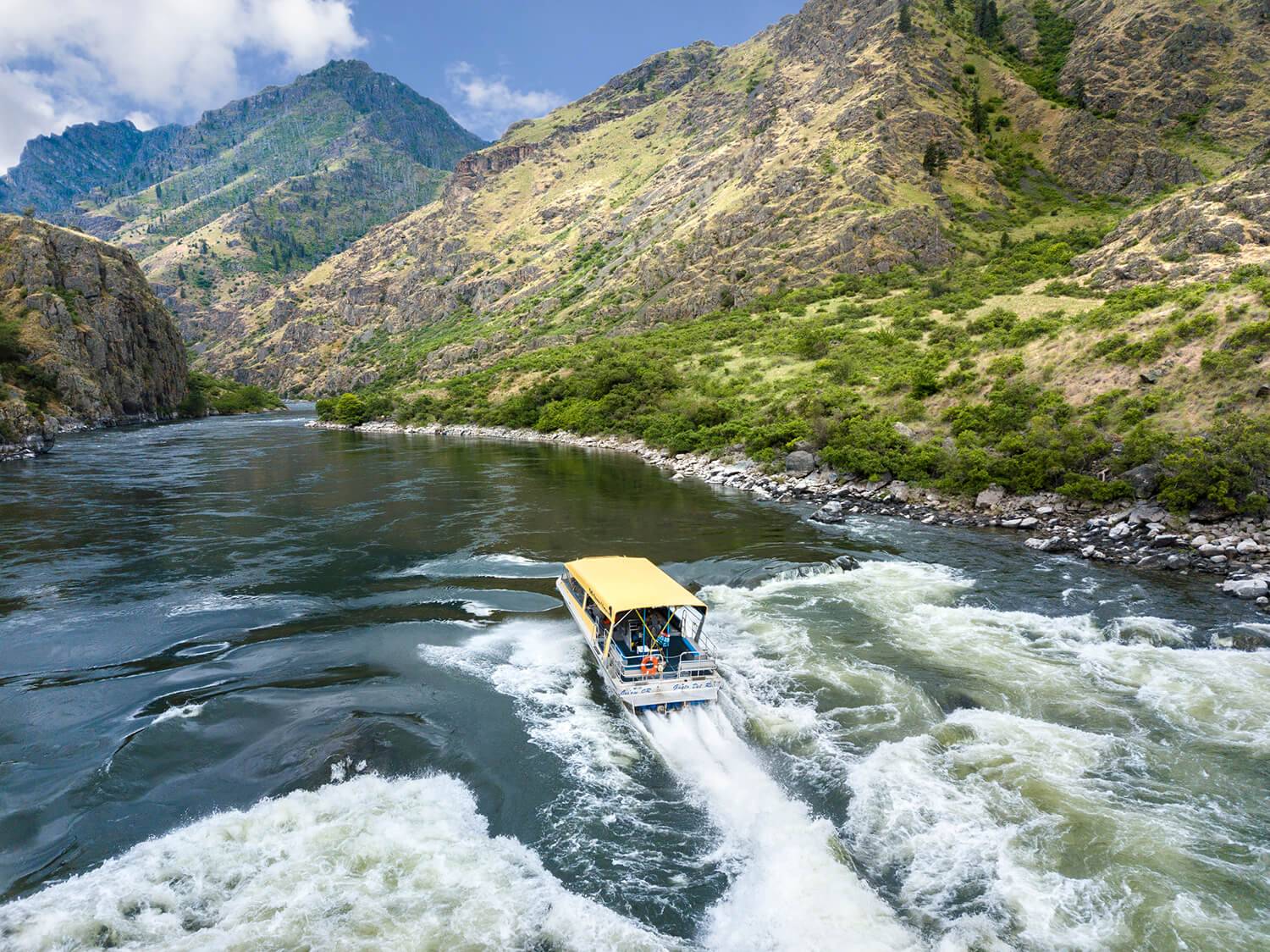 outdoor places to visit near me jet boat navigating the river in hells canyon