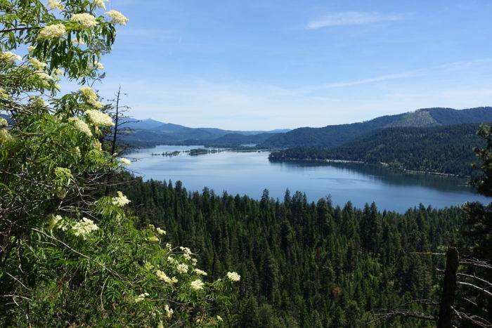 scenic view over mountain lake