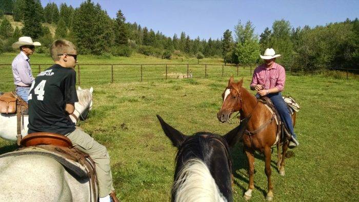 We practiced reigning before heading out for a ride. 