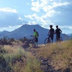 Mountain bikers in Central Idaho's White Cloud Mountains.