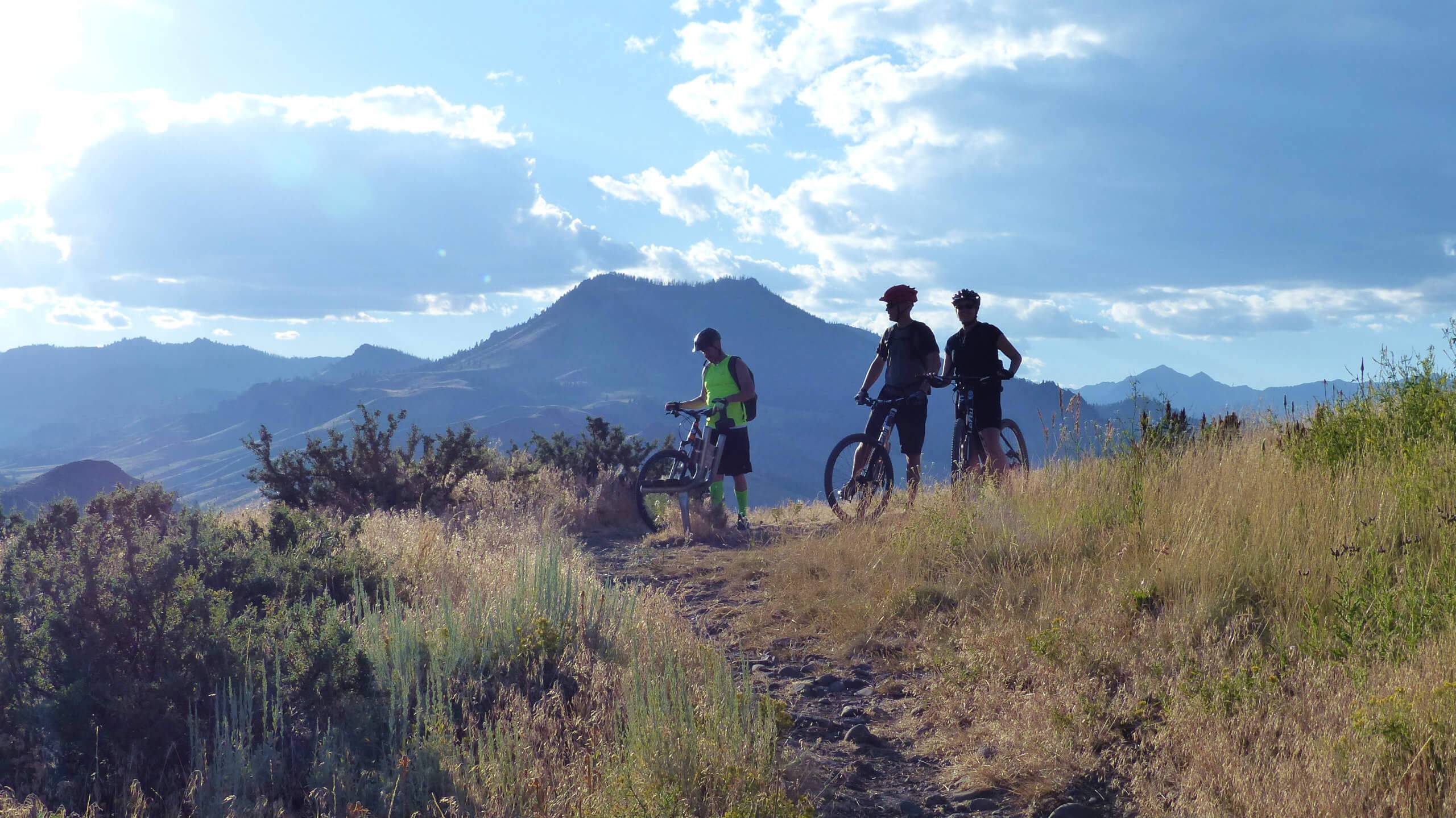 Mountain bikers in Central Idaho's White Cloud Mountains.