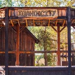 An old Idaho City theatre stage.