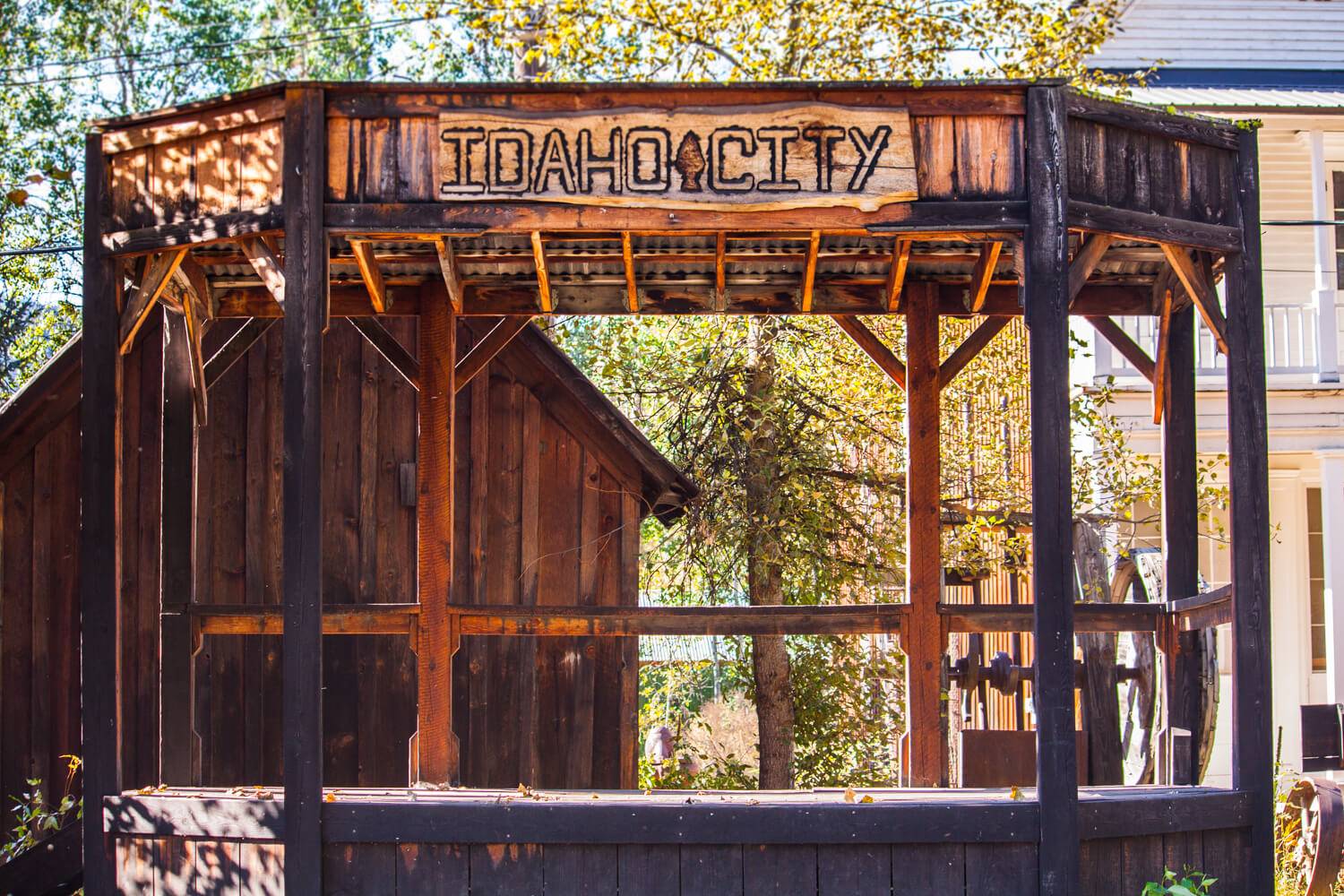 An old Idaho City theatre stage.