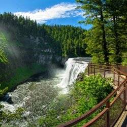 A view of Mesa Falls from the viewing deck.