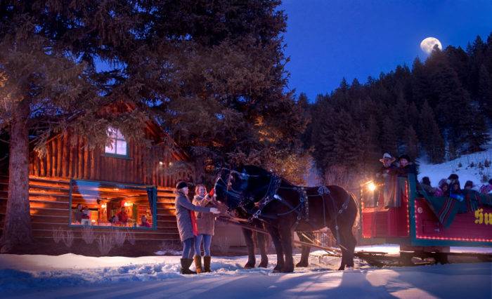 Preparing for a Sun Valley sleigh ride.