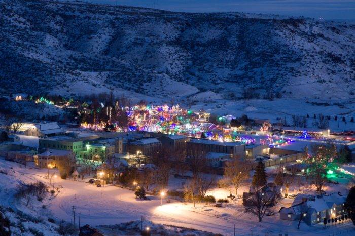 Winter Garden aGlow from the foothills above.