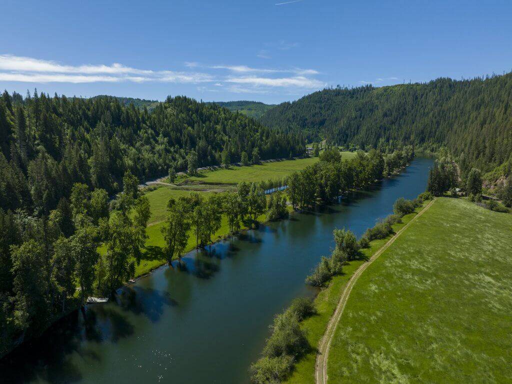 Aerial view of the Saint Joe River.