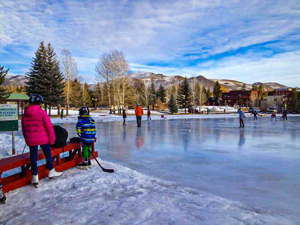 Christina Potters Outdoor Ice Rink, Ketchum. Photo credit: Visit Idaho.