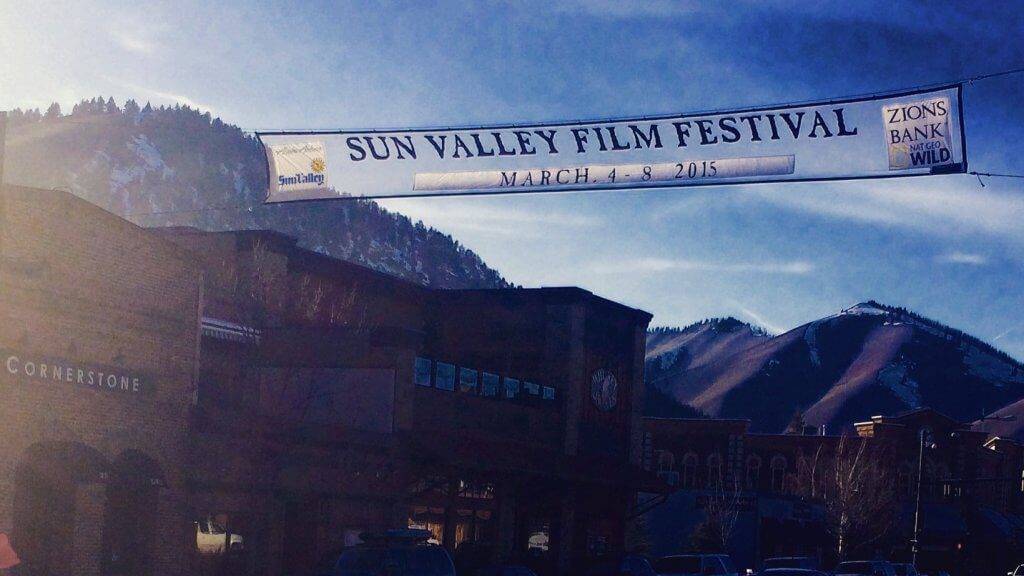 Banner promoting the Sun Valley Film Festival hanging about the streets of Ketchum, Idaho