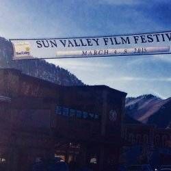 Banner promoting the Sun Valley Film Festival hanging about the streets of Ketchum, Idaho