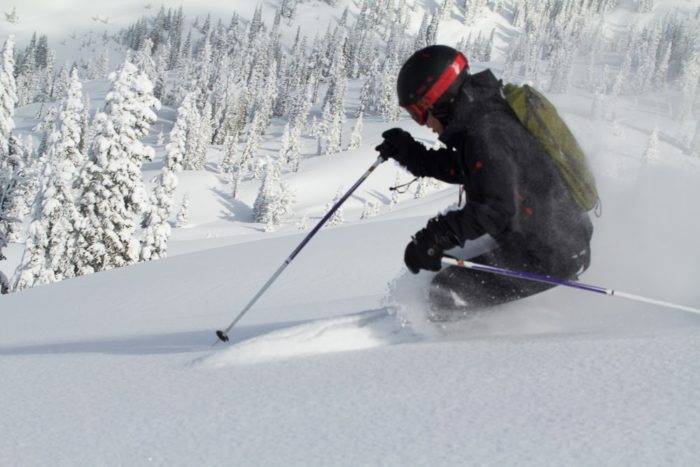 Backcountry skiing at Brundage.